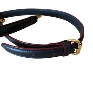 Mz Wallace Leather Adjustable Replacement Strap Red Edge Gold Hardware